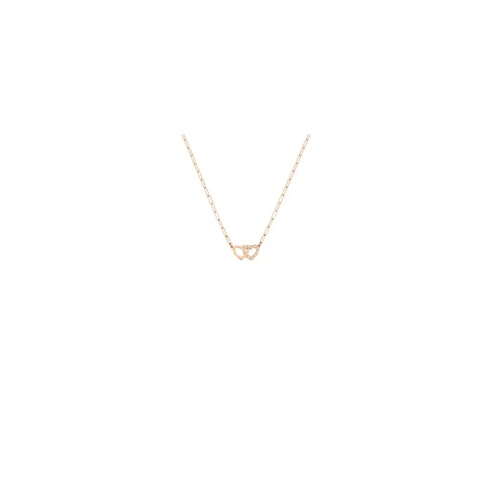 Collier Dinh Van Double coeurs R9 en or rose et diamants 645215 – Lepage