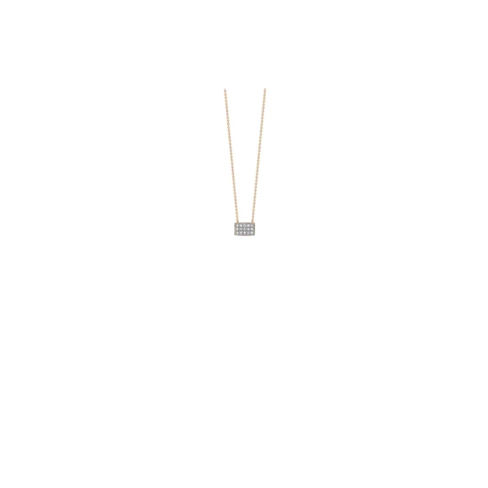 Collier Ginette NY mini rectangle or rose et diamants TDRD – Lepage