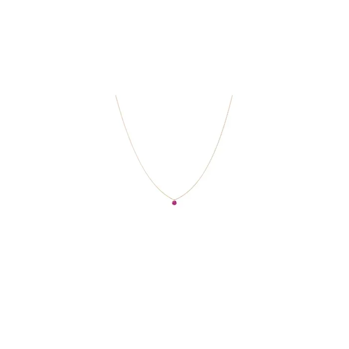 Collier La Brune et La Blonde Confetti en or rose et rubis taille brillant 0,30 carat