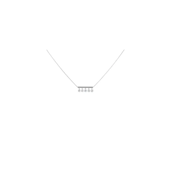 Collier Pampilles en or blanc 5 diamants brillant 0,50 ct – Lepage