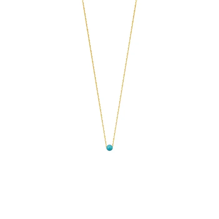 Collier Simply Mini en or jaune et perle turquoise PPJ-MT-001 – Lepage