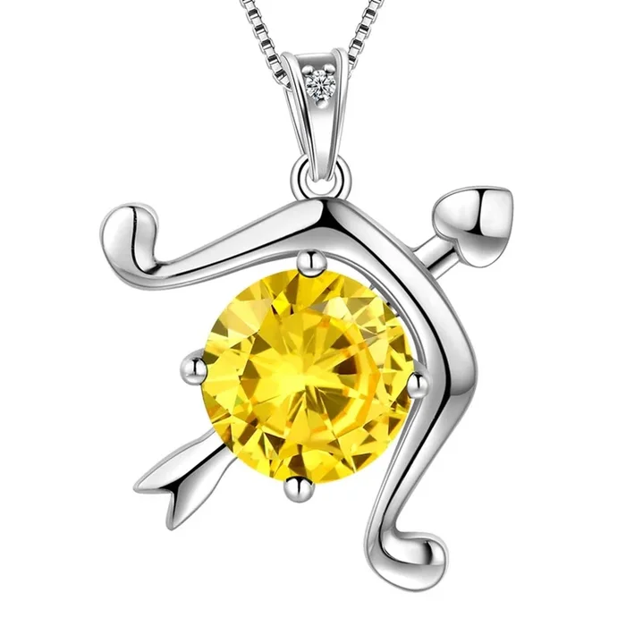 Collier zodiaque sagittaire, pendentif pierre de naissance de novembre, bijoux pour femmes et filles, cadeau d’anniversaire pour femmes et filles