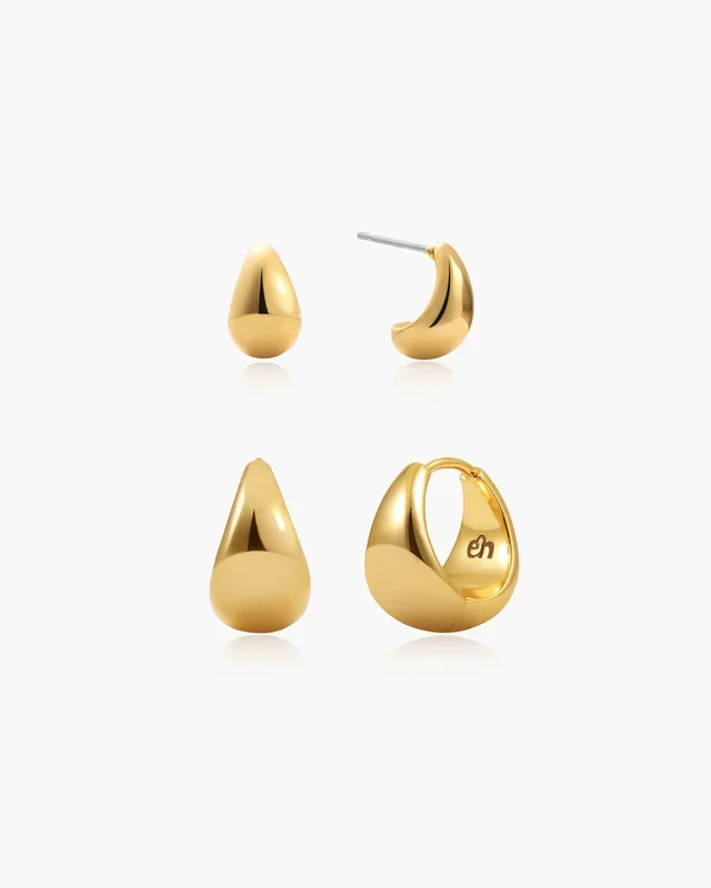 Conjunto de pendientes de gota de agua