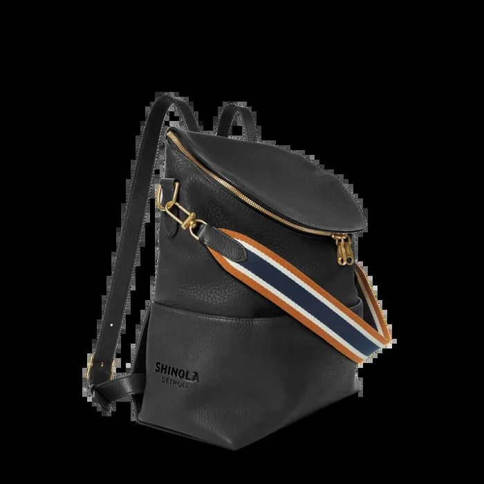 Convertible Pocket Backpack – Brand Stripe / Black