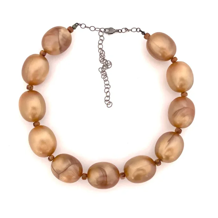 Copper Marbled Aura Glow Marco Necklace