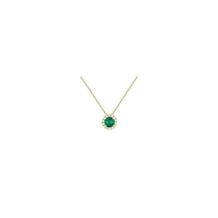 Coquette necklace in yellow gold, emerald and diamonds – Lepage