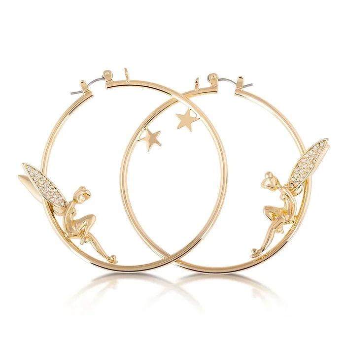 Couture Kingdom Disney Tinkerbell Crystal Hoop Earrings