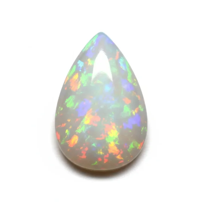Created Opal 1PC Medium 7×10 MM Pear Cabochon White Luster semi Precious Loose Gems