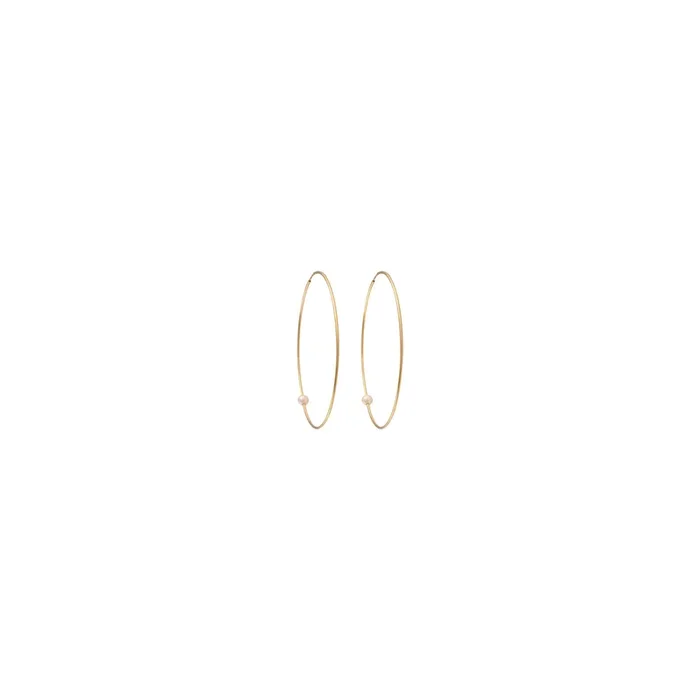 Créoles Claverin Pearly Hoop en or jaune et perles blanches BOJHOOPXL001 – Lepage