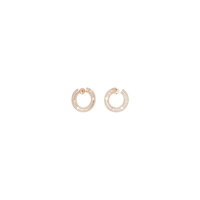 Créoles Dinh van Pulse en or rose et pavage diamants