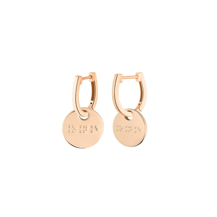 Créoles Ginette NY Braille in rose gold | Lepage