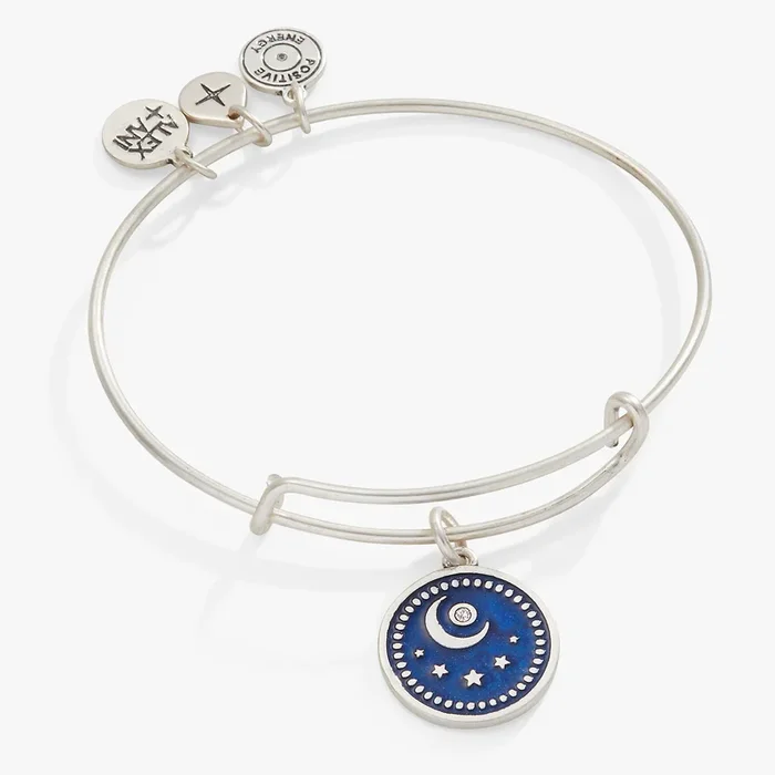 Crystal Moon Charm Bangle