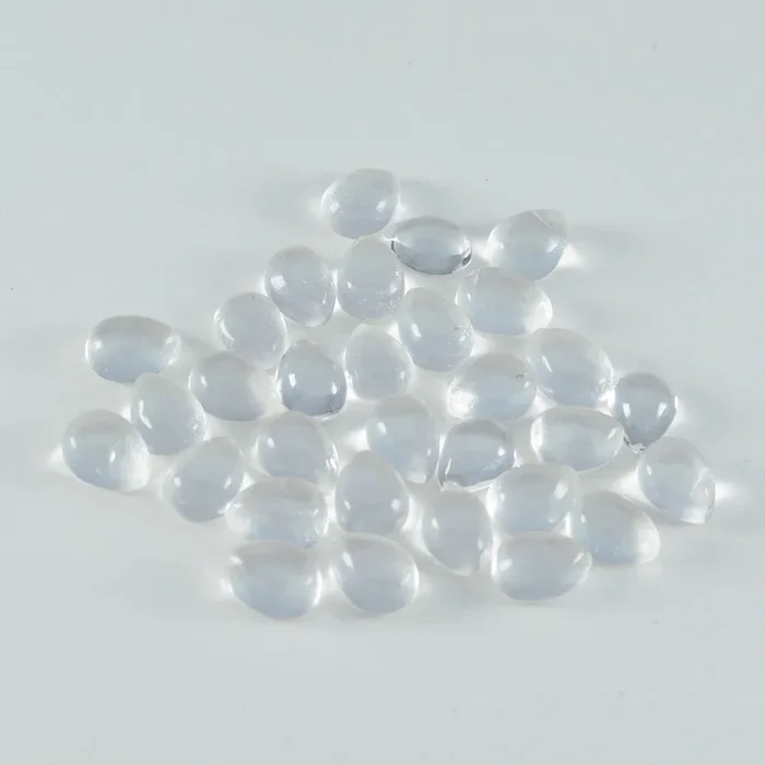 Crystal Quartz 10PC Tiny 3×5 MM Pear Cabochon White Shine semi Precious Loose Gemstones