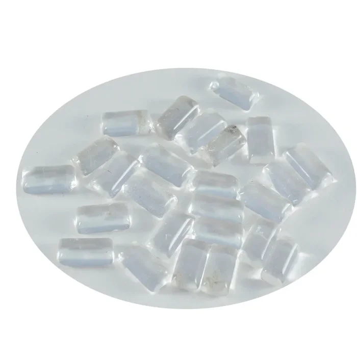 Crystal Quartz 10PC Tiny 3×6 MM Baguette Cabochon White Sparkling semi Precious Semi Precious Gemstone