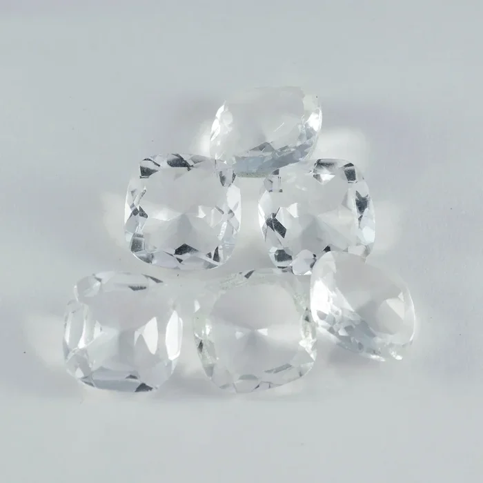 Crystal Quartz 1PC Large 12×12 MM Cushion Faceted White High-Quality Semi Precious Loose Gems