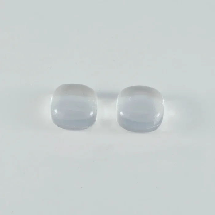 Crystal Quartz 1PC Medium 9×9 MM Cushion Cabochon White Shine semi Precious Loose Gems