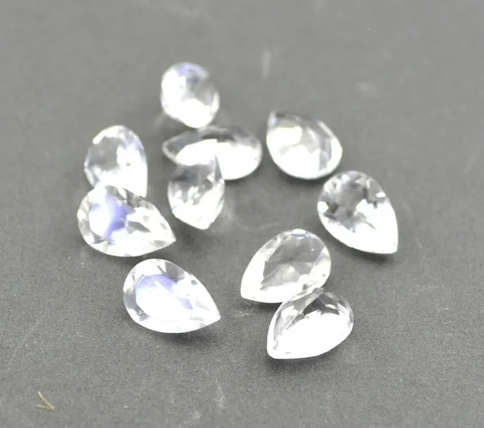 Crystal Quartz 1PC Small 7×9 MM Pear Faceted White Genuine Semi Precious Loose Gems
