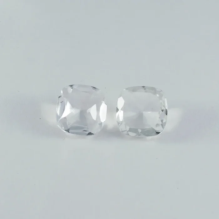 Crystal Quartz 1PC Small 8×8 MM Cushion Faceted White Luster Semi Precious Loose Gems