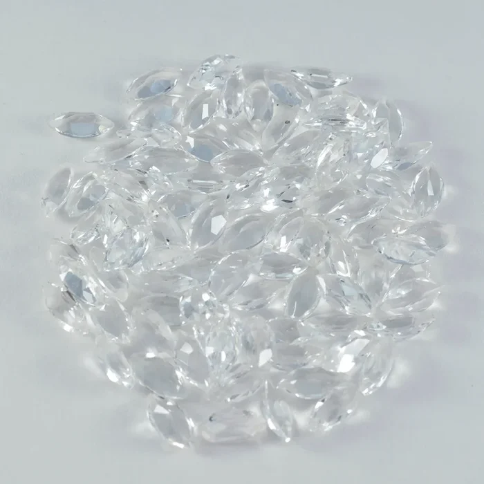 Crystal Quartz 1PC Tiny 3×6 MM Marquise Faceted White Sparkling Semi Precious Loose Gemstone