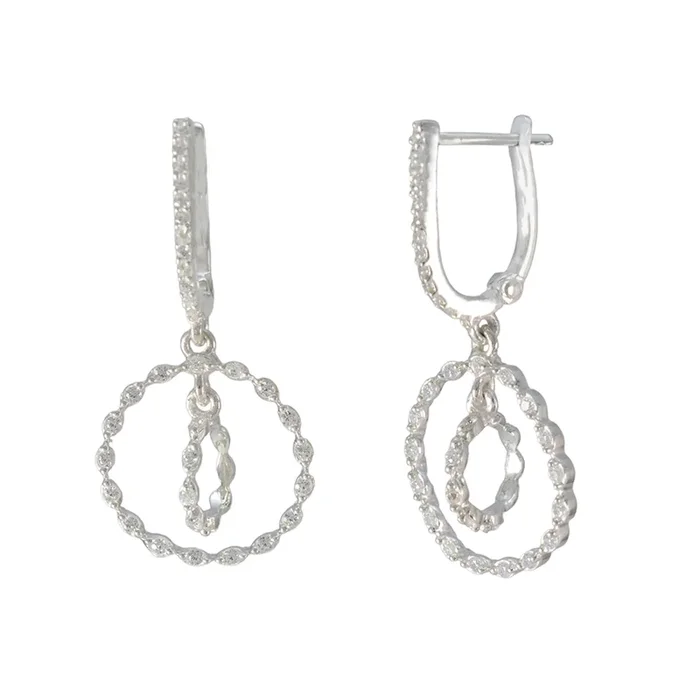 Cubic Zirconia American Amanda multiple Stud White Silver Earring