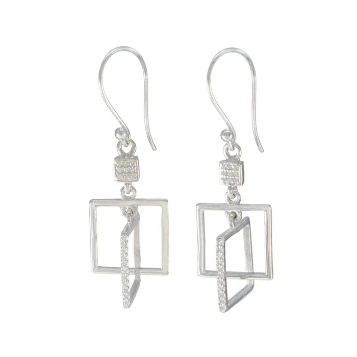 Cubic Zirconia Moroccan Agustina multiple Dangle White 92.5 Silver Earring