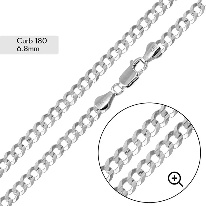 Curb 180 Chain or Bracelet 7.2mm – CH619