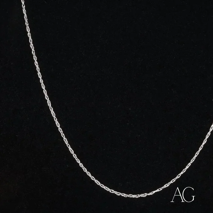 Dainty 14k white gold rope chain
