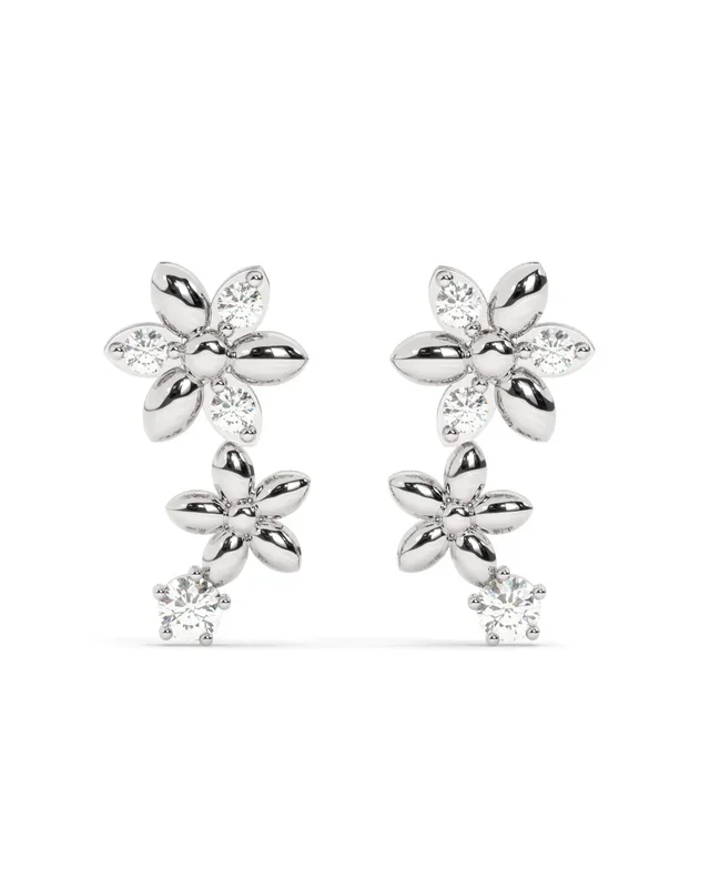 Dainty Floral Curve Stud Earrings