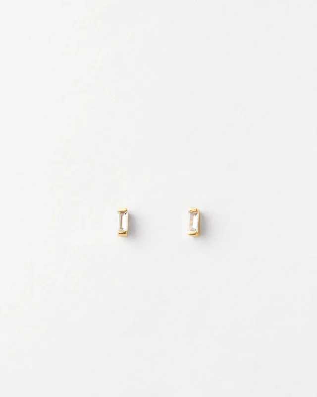 Deco White Sapphire Studs