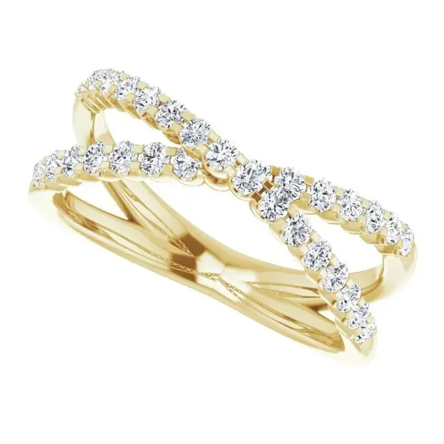 Diamond Criss-Cross Ring