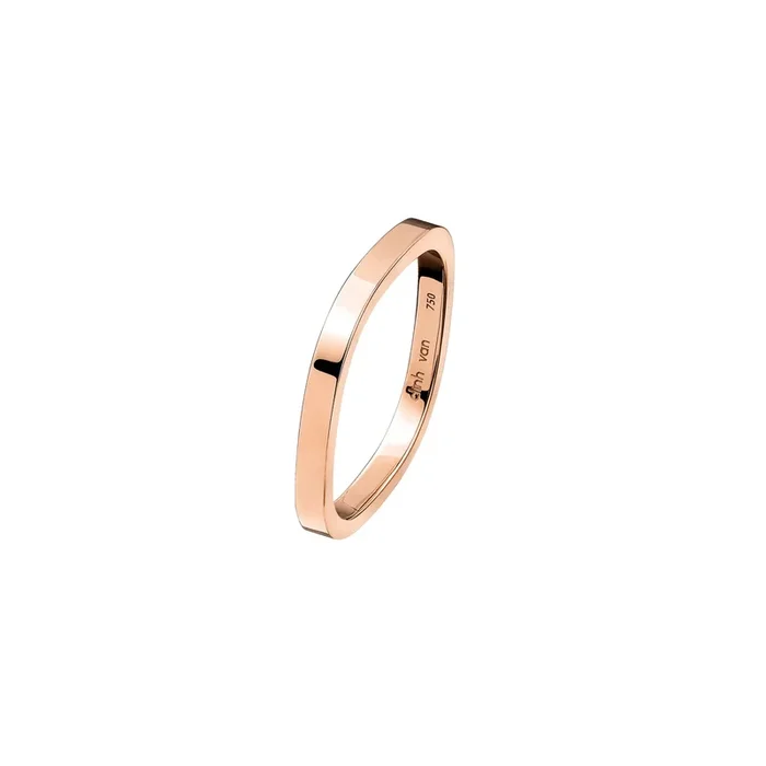 dinh van 2 mm square wedding ringin rose gold | LEPAGE