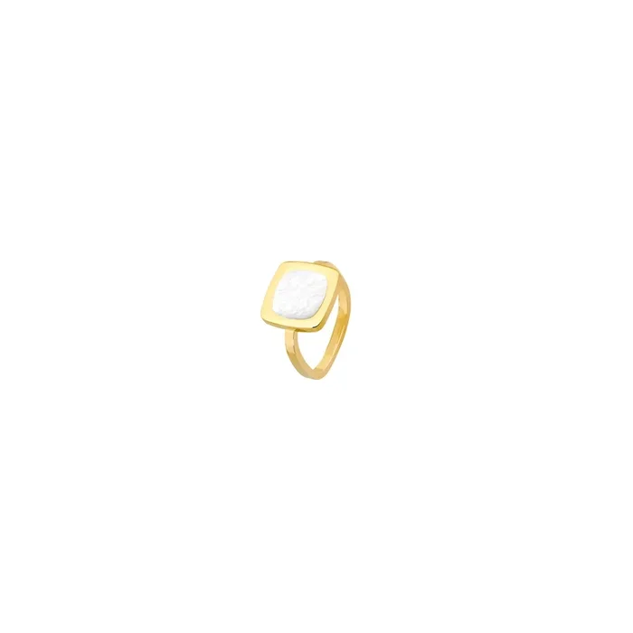 dinh van Impression ring in yellow gold and mother of pearl| LEPAGE