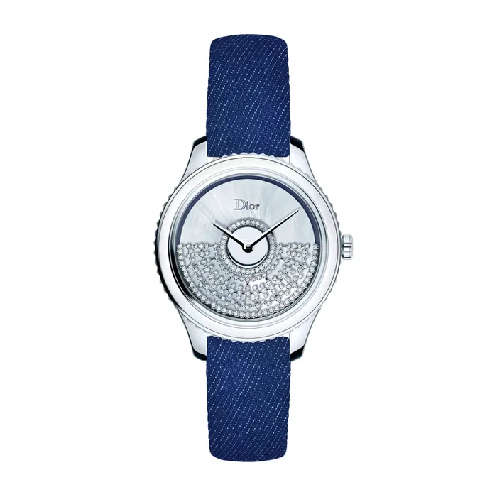 Dior Grand Bal Resille diamonds watch blue leather strap 36 mm – Lepage