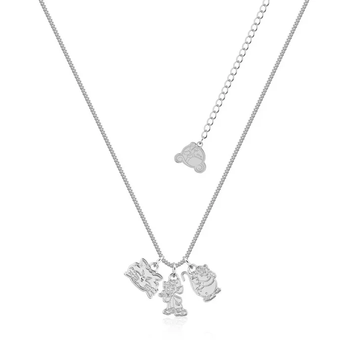 Disney Princess Cinderella White GP Trio Jaq Gus+Lucifer Pendant on 45+7cm Chain