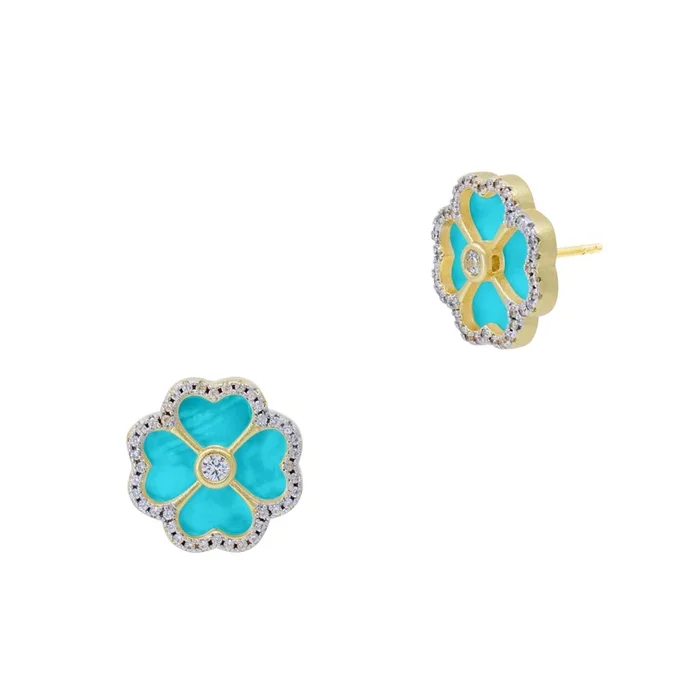 Downtown Flora Turquoise Stud Earrings