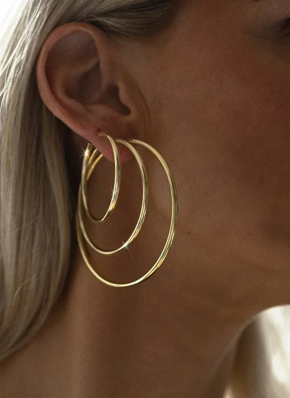 Dre hoop oorbellen 14k goud