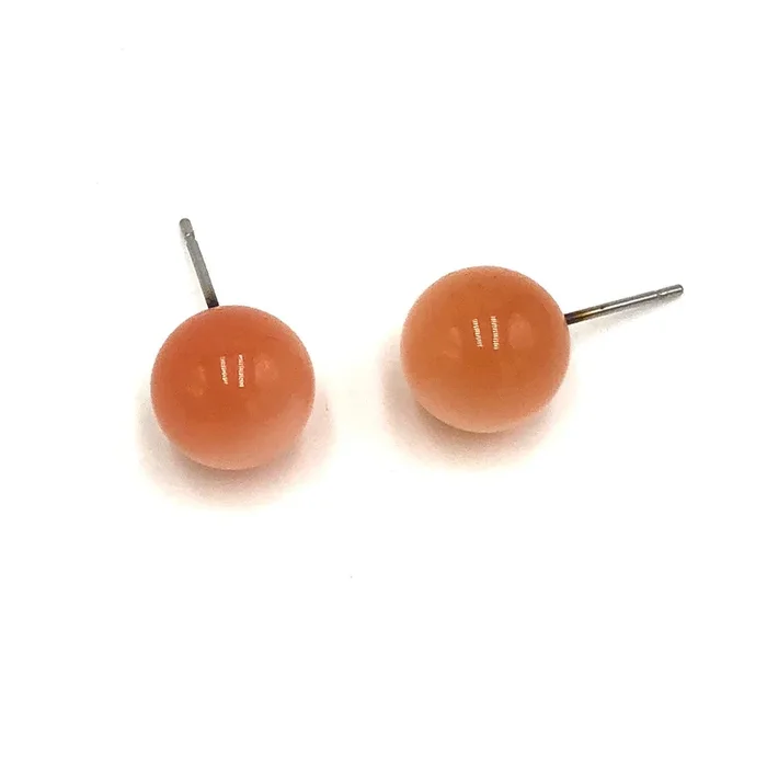 Dusty Pink Moonglow Ball Stud Earrings – 12mm