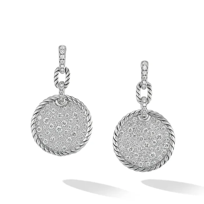 DY Elements® Convertible Drop Earrings in Sterling Silver with Diamonds, 38.3mm