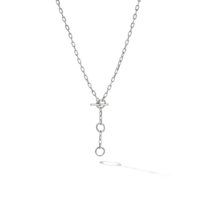 DY Madison® Three Ring Chain Necklace in Sterling Silver, 3mm