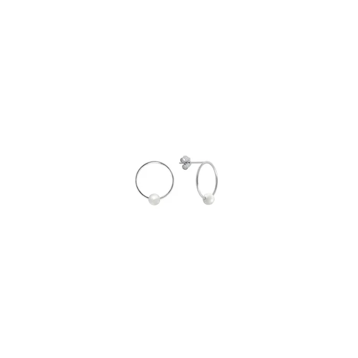 Earrings Claverin Ring white gold and natural pearl 13 mm – Lepage