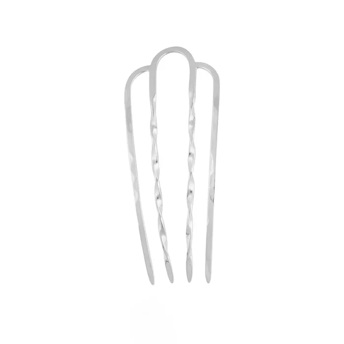 Effortless Twist Hair Fork in Silver – Small | Available to Ship January 7, 2026