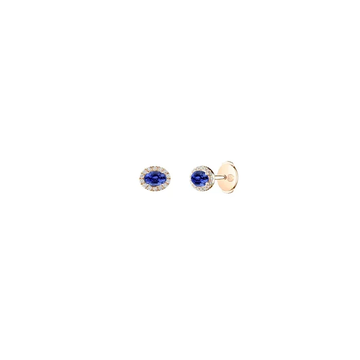 Eléanor earrings in rose gold sapphire diamonds – Lepage