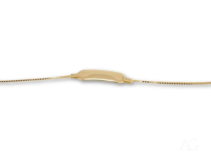 Elegant 18k gold kid’s id bracelet with spring ring lock