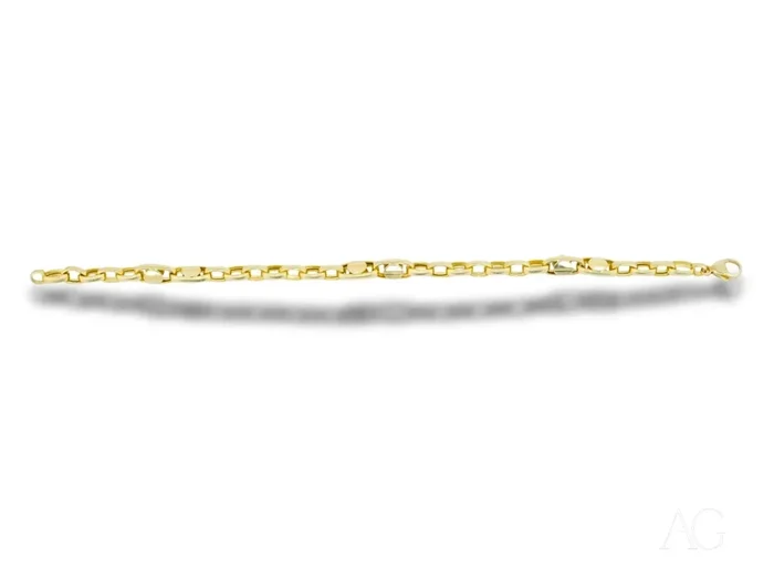 Elegant 18k solid gold men’s bracelet with lobster clasp