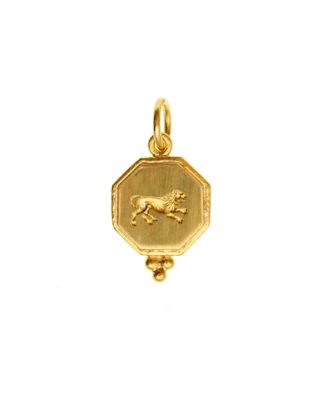 Elizabeth Locke Gold Octagonal “Lion” Pendant
