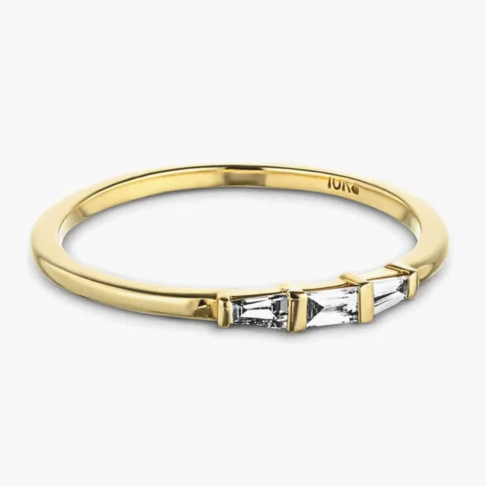 Eloise 1/6 ctw Baguette Lab Grown Diamond Three Stone Stackable Band