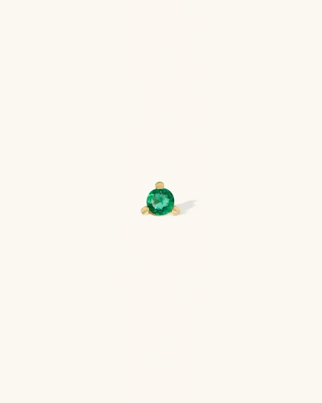 Emerald Birthstone Stud