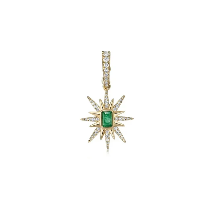 Emerald Starburst Diamond Pendant
