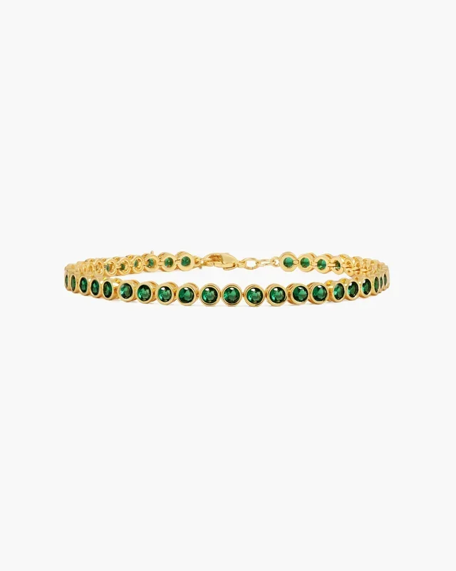 Emerald Tennis Bracelet in Gold