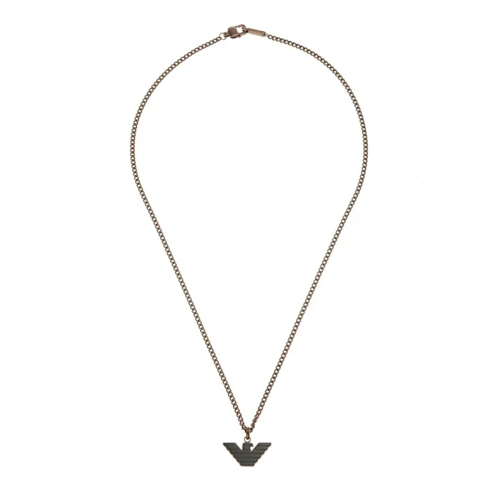 Emporio Armani Stainless Steel Brown And Black Pendant On Chain
